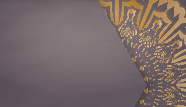 인도 골드 패턴 및 텍스트 공간이 있는 갈색 배너 템플릿