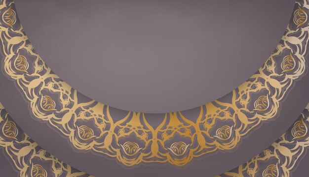 brown banner with abstract gold pattern and place for your logo