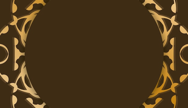 Brown banner with vintage gold pattern and logo space