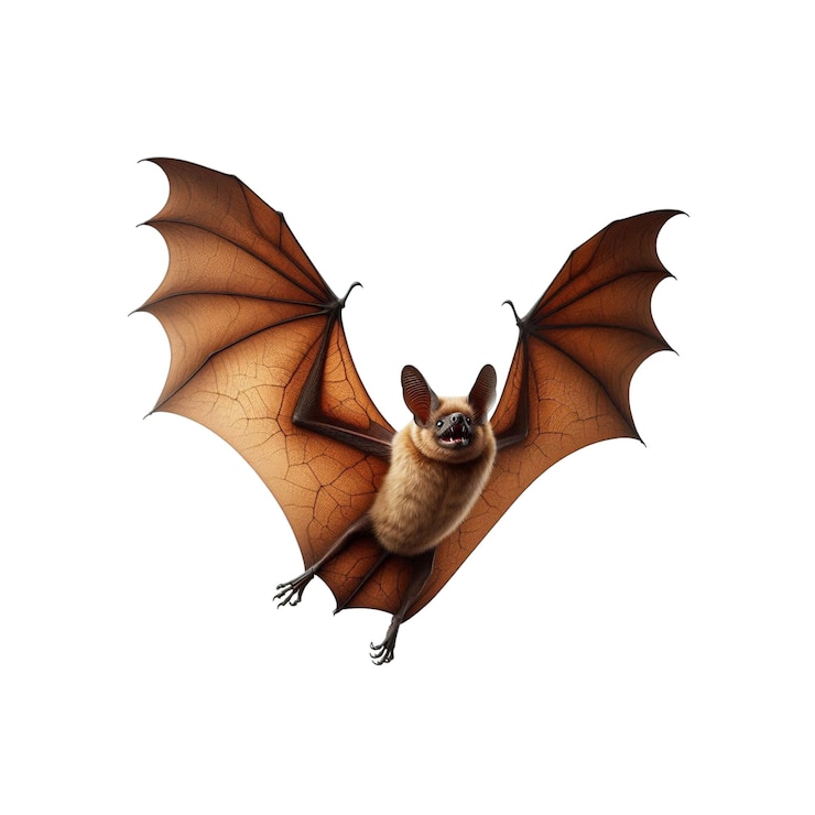 Vector brown bat in mid flight vector