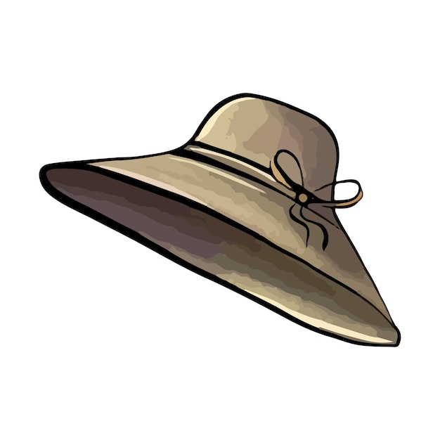 Vector brown beach hat