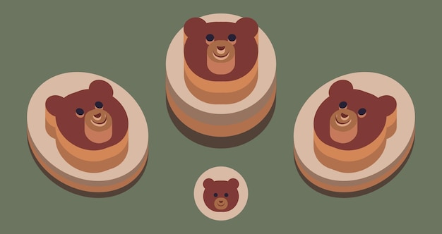 Brown bear isometric vector