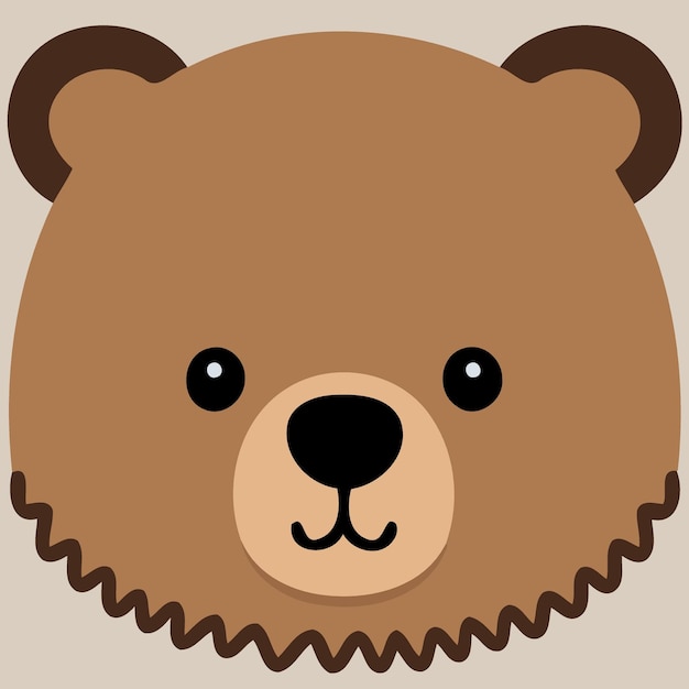 Vector brown bear mammal animal head