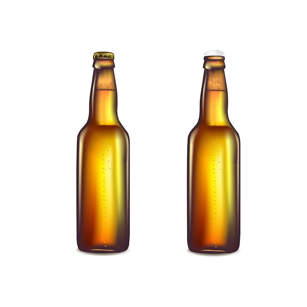 Vector brown beer bottle