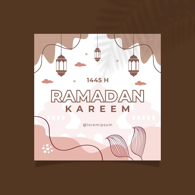 Vector brown beige modern ramadan kareem media social post