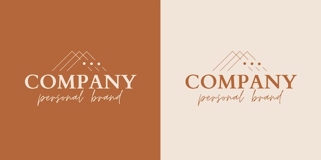 brown and beige personal brand logo design template