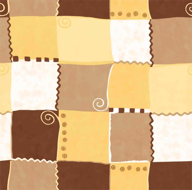 Vector a brown and beige quilt with a swirl on it