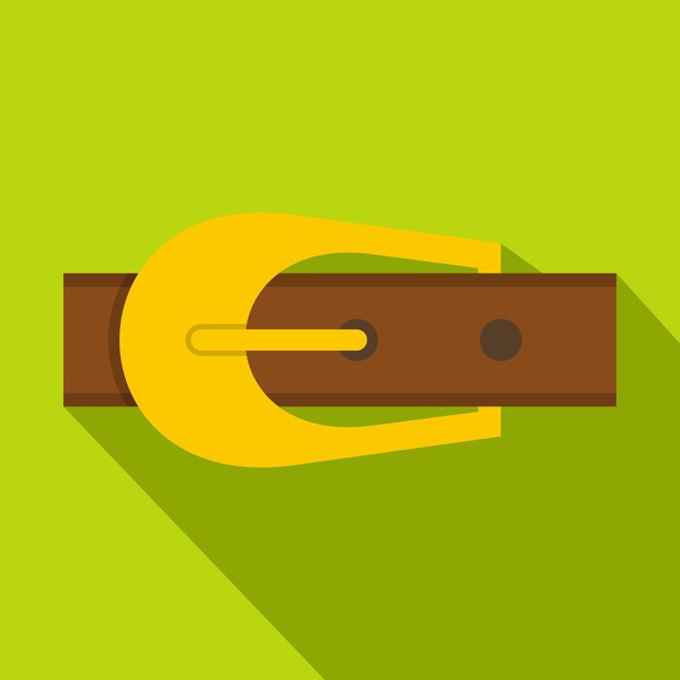 Brown belt icon. flat illustration of brown belt vector icon for web on lime background