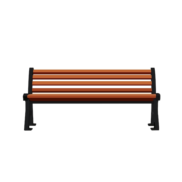 A brown bench on a white isolated background vector illustration