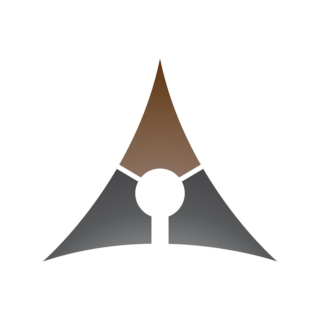 Brown and Black Deflated Triangle Letter A Icon