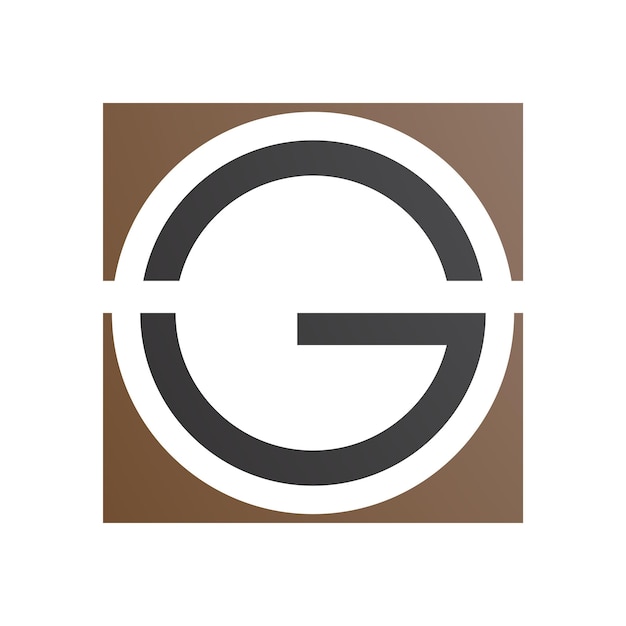 Vector brown and black round and square letter g icon