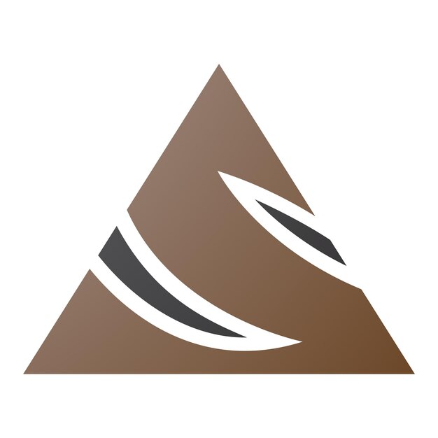 Коричневая и черная икона в форме буквы S в форме треугольника
