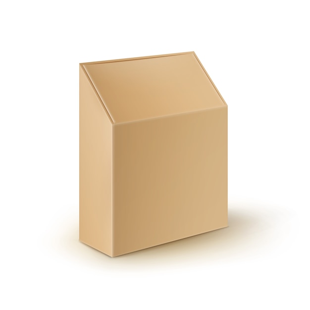 Vector brown blank cardboard box packaging