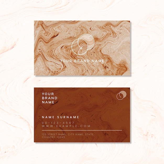 Vector brown brush stroke business card vector