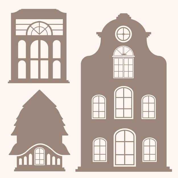 Brown Building With Silhouette Collection