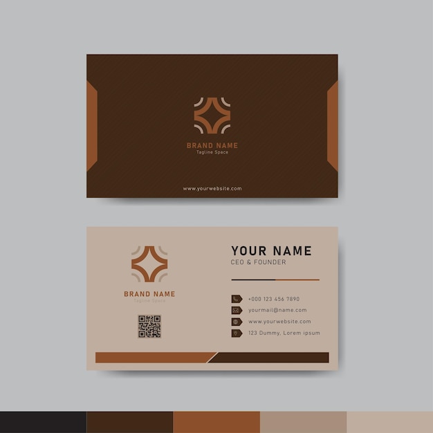 Brown business identity card template concept