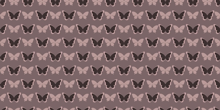 Vector brown butterfly seamless repeat pattern background