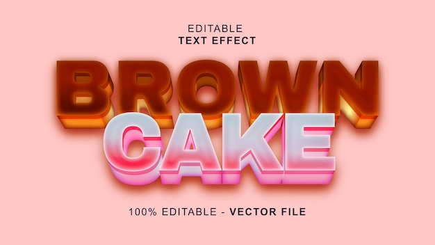 Brown cake 3d text effect