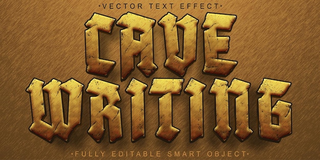 Brown Cave Writing Vector Volledig bewerkbaar Smart Object Text Effect