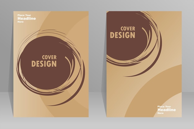 Brown circle abstract cover annual reports pamphlets presentations brochures front page