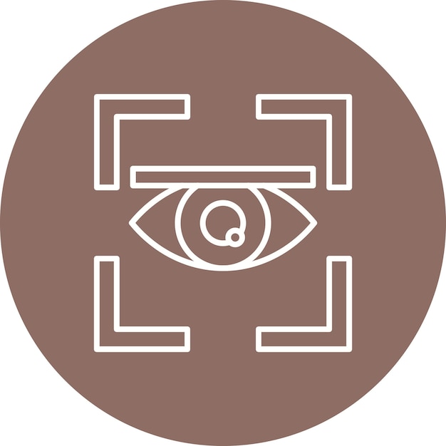 Vector a brown circle with a symbol for eye and eye