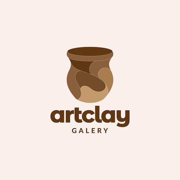 Vector brown clay artistic logo design vector graphic symbol icon illustration creative idea