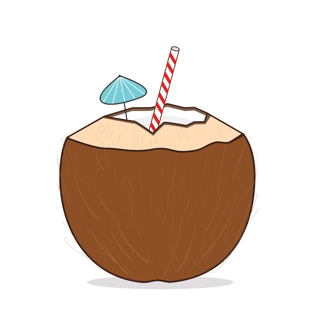 коричневый кокосовый кокос кокосовая мясо вектор дизайн логотипа икона мультфильм иллюстрация