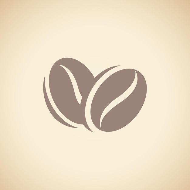Brown Coffee Beans Icon geïsoleerd op een beige achtergrond vectorillustratie