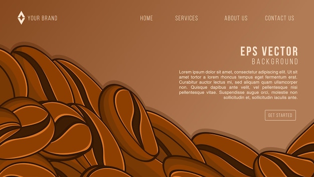 Brown Coffee Web Design Abstract Background EPS 10 Vector For Website, Landing Page, Home