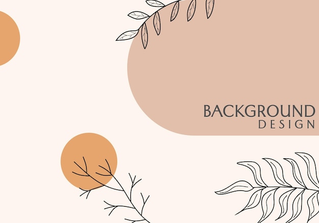 brown color banner vector design with hand drawn elements simple and trendy design