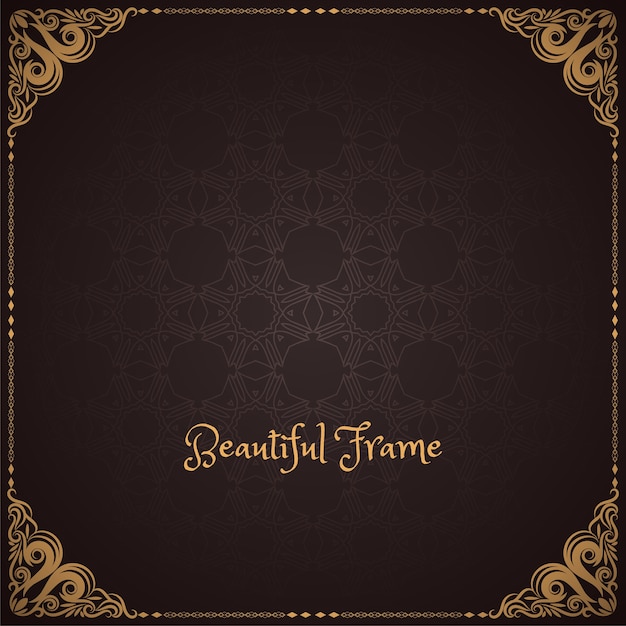 Brown color decorative frame design background 