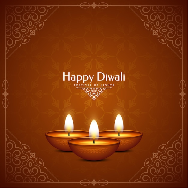Brown color happy diwali indian festival