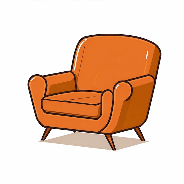 Brown color sofa armchair vector illustration