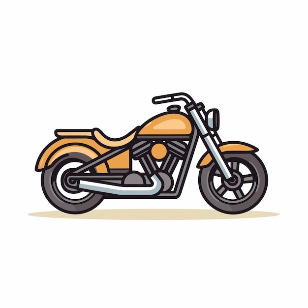 Brown color vector motorcycle isolated on white background
