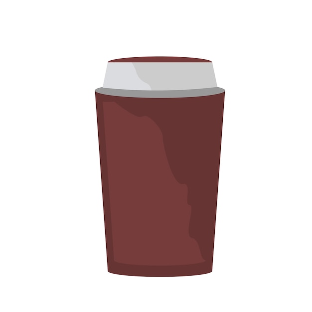 Vector brown cup with black straw