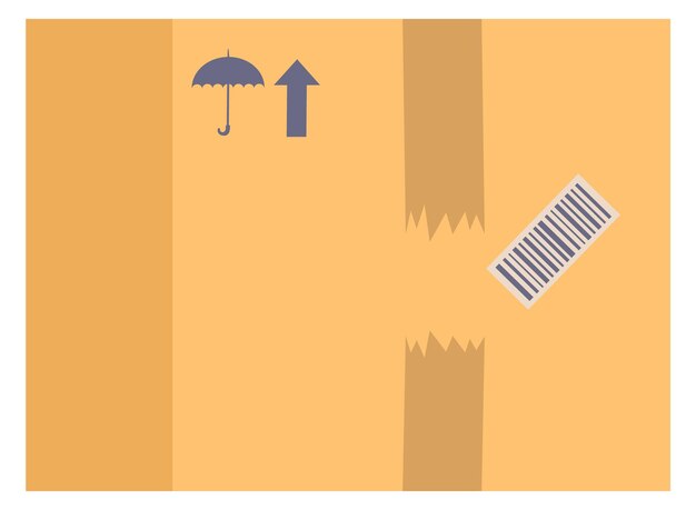 Коричневая коробка доставки Иконка цвета посылки на белом фоне