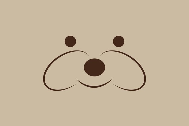 brown dog face logo design