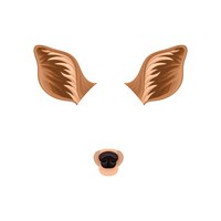 Brown ears and black nose of little deer animal mask for carnival detailed flat vector design for mobile messenger or application