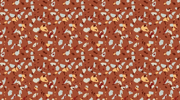 Brown earthy colour terrazzo pattern. Beautiful tile, flooring home decor seamless texture. Modern stone surface fashion pattern. Stone, marble, concrete texture.