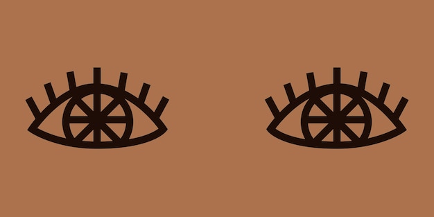 Brown eyes in outline style