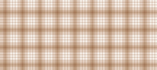 Brown gingham seamless pattern Beige and white vichy background texture Checkered tweed plaid repeat