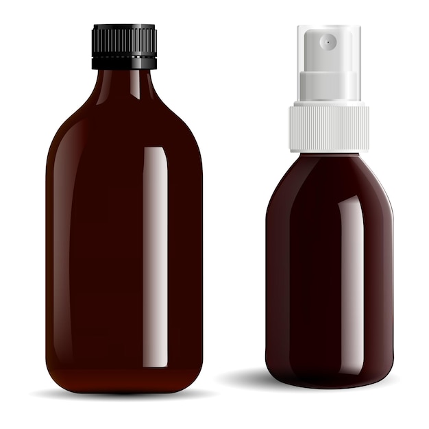 Vector brown glass bottle