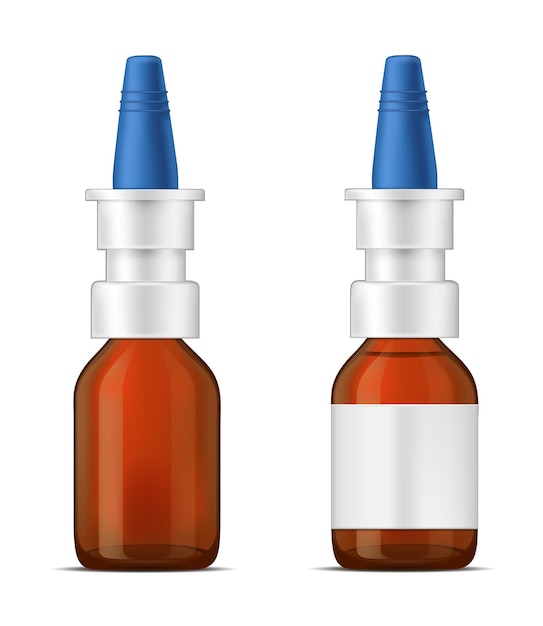 Brown glass medicine bottle with screw cap