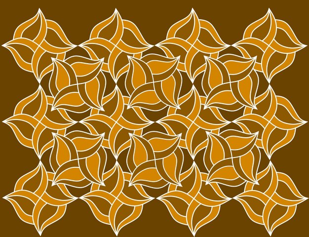 Brown and gold colored batik ornament background