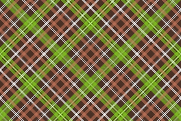 ブラウングリーンチェック格子縞のシームレスパターン