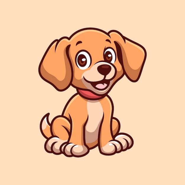 Premium Vector | Brown happy dog