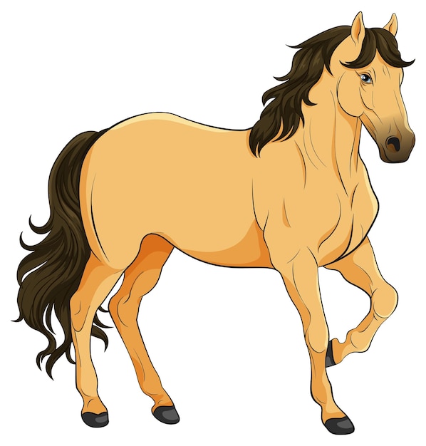 Vettore cartone animato cavallo marrone isolato