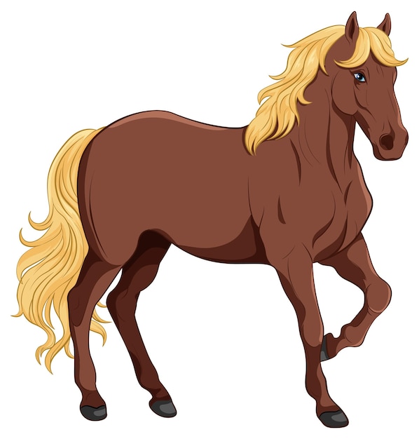 Vector brown horse cartoon isolated