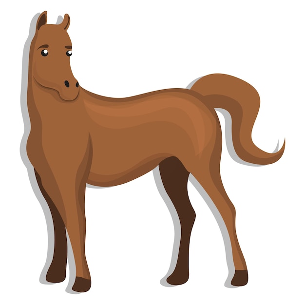 Brown horse icon Cartoon of brown horse vector icon for web design isolated