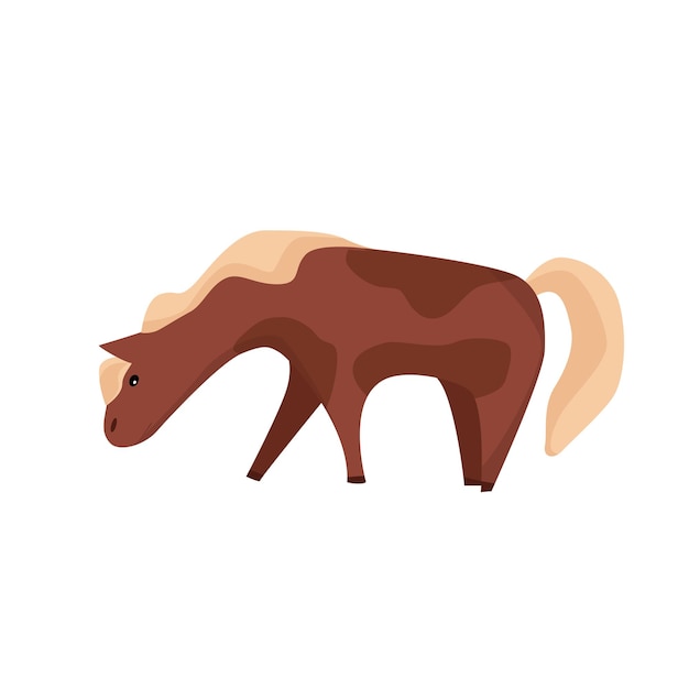 A brown horse Vector cartoon illustration